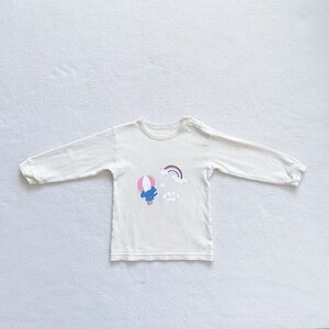4/$22 Elephant Rainbow Hot Air Balloon Long Sleeve Top Yellow Tee Toddler 12-18M